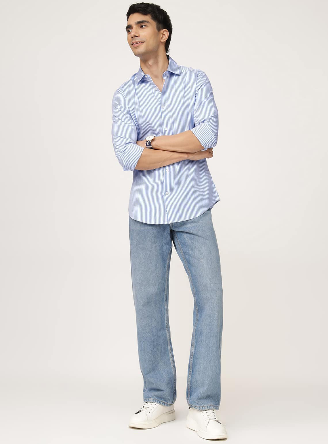 Azure Strip Cotton Shirt