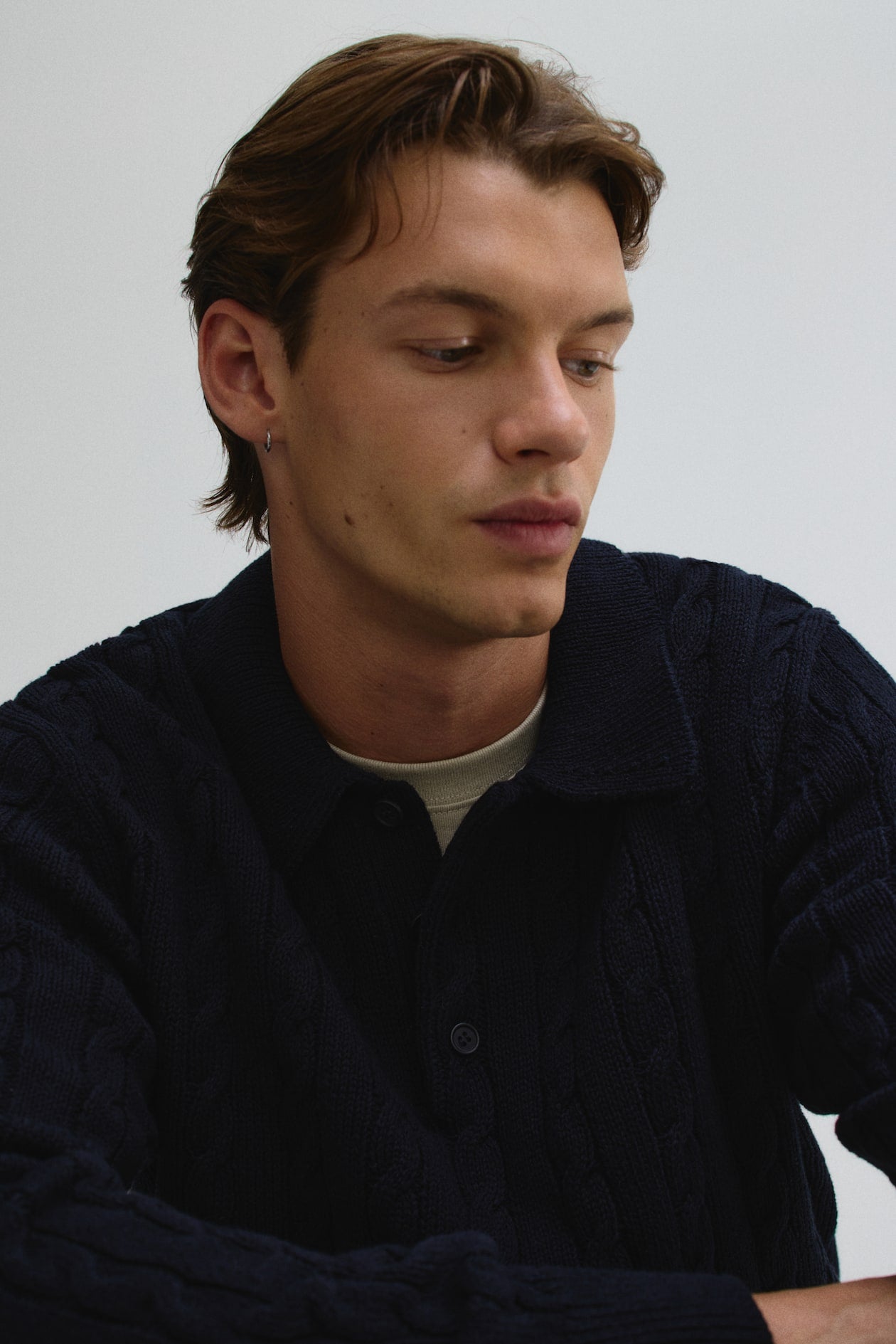 Midnight Cable Knit Pullover