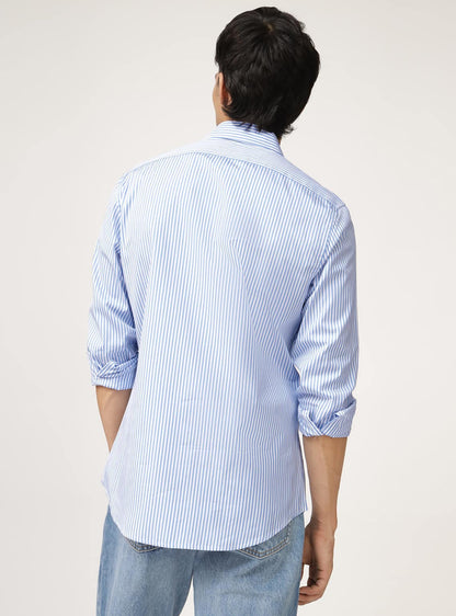 Azure Strip Cotton Shirt