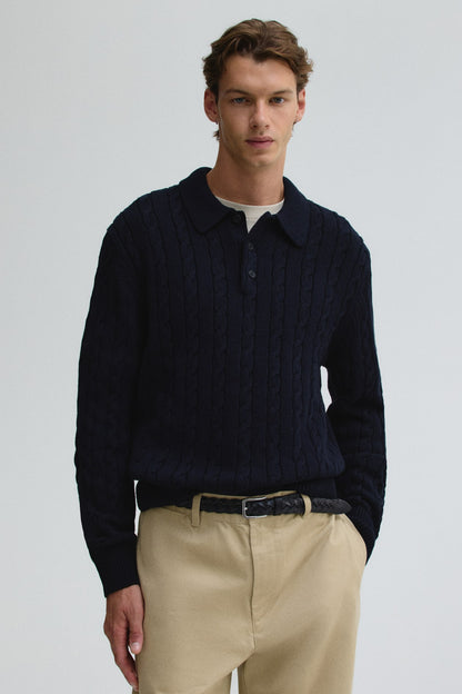 Midnight Cable Knit Pullover