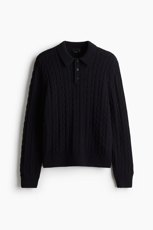 Midnight Cable Knit Pullover