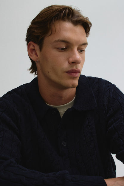 Midnight Cable Knit Pullover